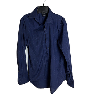 Calvin Klein Dark Blue Button Down Shirt w Pattern Slim Fit Medium Long Sleeve